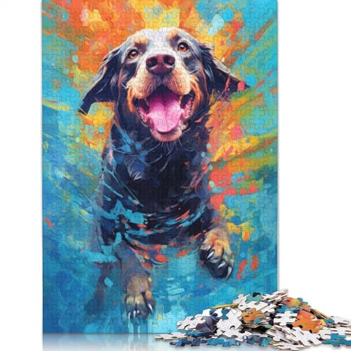 Papierpuzzle mit Unterwasserhund, 1000 Teile, Puzzle für Erwachsene, Lernspiel, Herausforderungsspielzeug, 1000 Teile (75 x 50 cm) von QASEYIPV