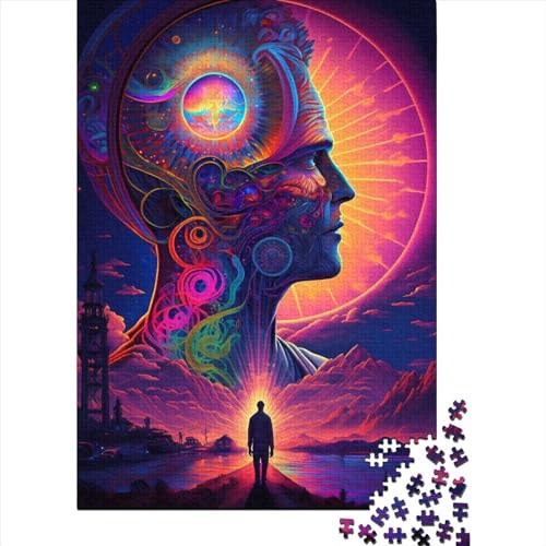 Psychedelisches Puzzle 1000 Teile für Erwachsene, Halloween-Geschenk, Lernspielzeug, 1000 Teile (38 x 26 cm) von QASEYIPV