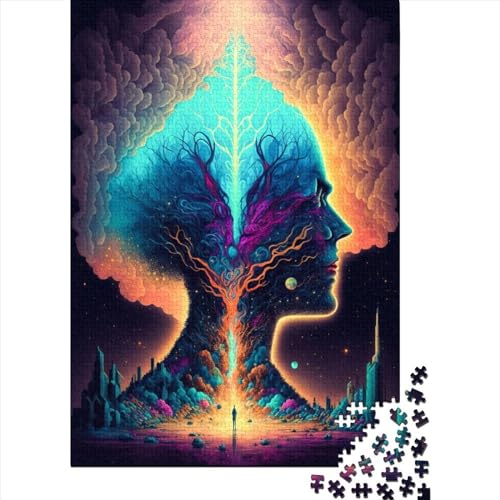 Psychedelisches Puzzle 1000 Teile für Erwachsene, Halloween-Geschenk, Lernspielzeug, 1000 Teile (75 x 50 cm) von QASEYIPV