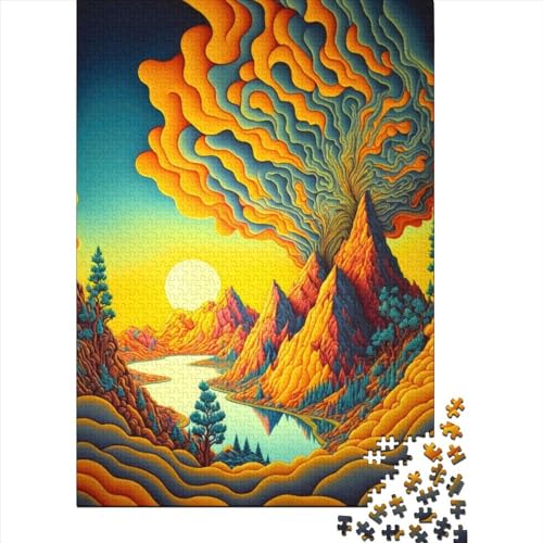 Psychedelisches Puzzle 1000 Teile für Erwachsene, Halloween-Geschenk, Puzzles für Erwachsene und Jugendliche ab 12 Jahren, 1000 Teile (38x26cm)< von QASEYIPV