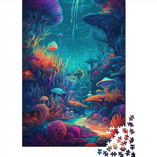 Psychedelisches Puzzle des Ozeans, 1000 Teile, für Erwachsene und Jugendliche ab 12 Jahren, Weihnachtsgeschenke, 1000 Teile (38 x 26 cm) von QASEYIPV
