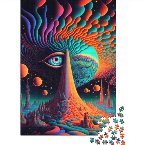 Psychedelisches Puzzle für Erwachsene, 1000 Teile Puzzle für Teenager, Lernspiel, Spielzeug, Weihnachtsgeschenke, 1000 Teile (38 x 26 cm) von QASEYIPV