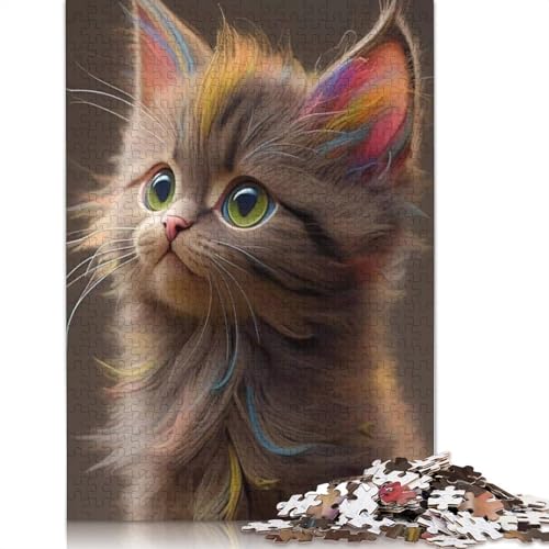 Puzzle, 1000 Teile, Katze, für Erwachsene, Heimdekoration, 1000 Teile (75 x 50 cm) von QASEYIPV