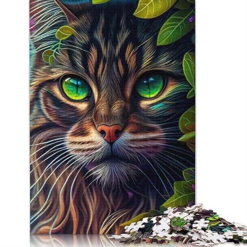 Puzzle, 1000 Teile, Katze, für Erwachsene, Lernspielzeug, 1000 Teile (75 x 50 cm) von QASEYIPV