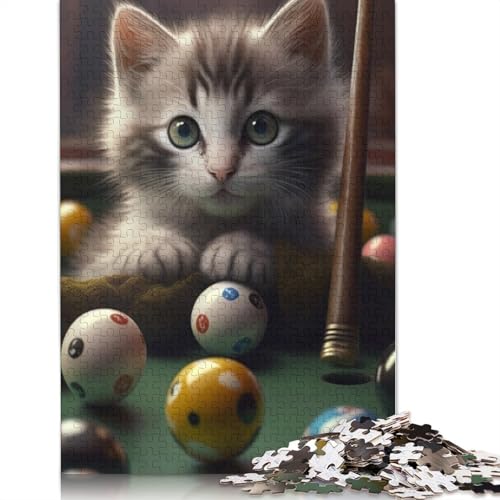 Puzzle, 1000 Teile, Katzentiere, für Erwachsene und Jugendliche, Lernspiele für Zuhause, Bastelspielzeug, 1000 Teile (38 x 26 cm) von QASEYIPV