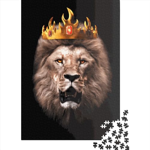 Puzzle, 1000 Teile, König der Löwen, für Erwachsene, Holzpuzzle für Heimdekoration, 75 x 50 cm Puzzle, 1000 Teile, König der Löwen, für Erwachsene, Holzpuzzle für Heimdekoration, 75 x 50 cm von QASEYIPV