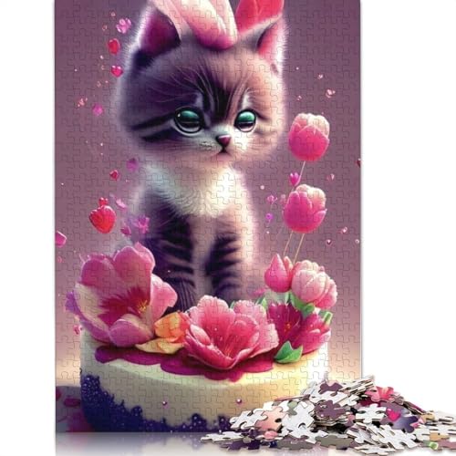 Puzzle, 1000 Teile, Kunstpuzzle mit Katze, für Erwachsene, schwierige Puzzles für Erwachsene, lustiges Puzzle für die ganze Familie, 1000 Teile (38 x 26 cm) von QASEYIPV