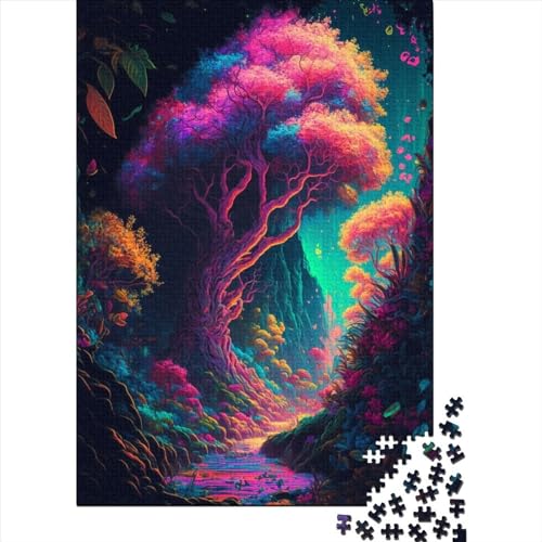 Puzzle, 1000 Teile, Märchenwald für Erwachsene, ideal für Halloween, einzigartige Heimdekoration und Geschenke, 38 x 26 cm von QASEYIPV