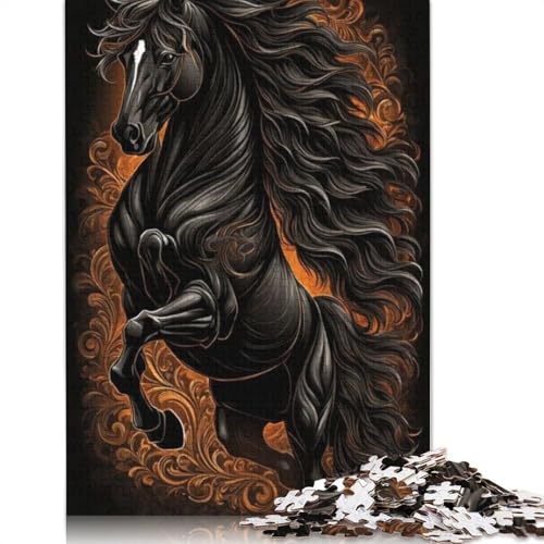 Puzzle, 1000 Teile, Pferde für Erwachsene und Jugendliche, aus Holz, nachhaltig, Spiele (1000 Teile, 75 x 50 cm) von QASEYIPV