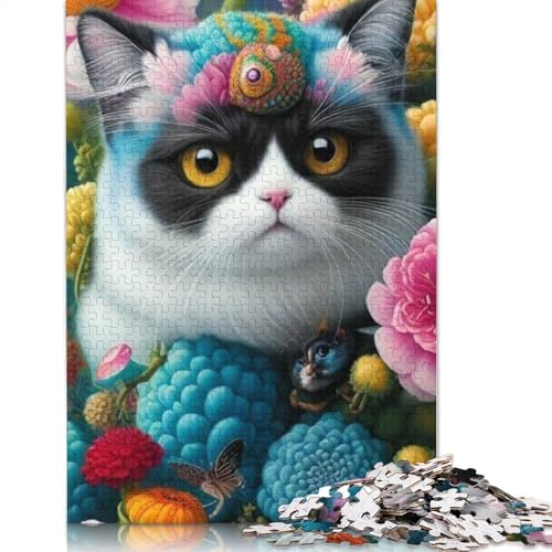 Puzzle, 1000 Teile, Tiere und Katzen, für Erwachsene, pädagogisches Spiel, Herausforderungsspielzeug, 1000 Teile (38 x 26 cm) von QASEYIPV