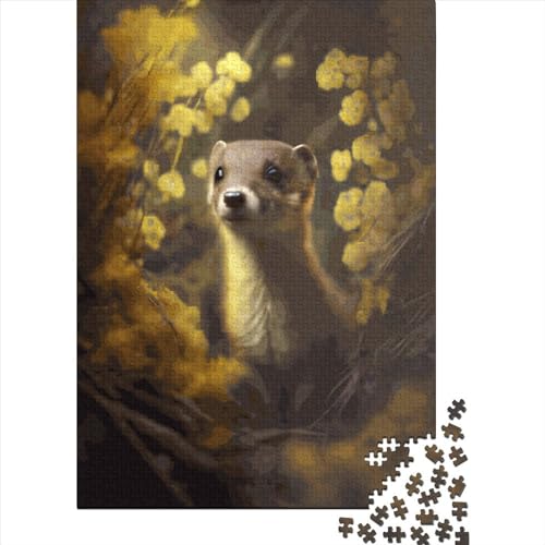 Puzzle, 1000 Teile, Wiesel für Erwachsene und Holzpuzzle, pädagogisches Spiel (38 x 26 cm) von QASEYIPV
