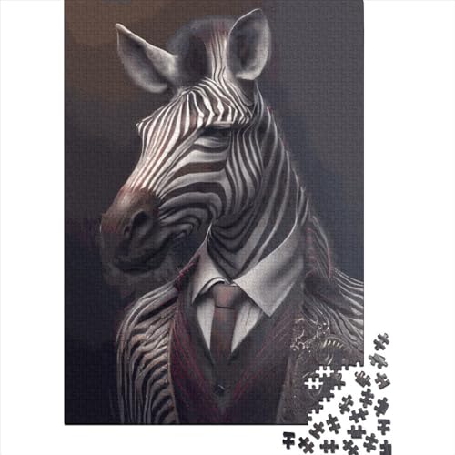 Puzzle, 1000 Teile, Zebra-Fantasie, Holzpuzzle, pädagogisches Spiel, Herausforderungsspielzeug, 1000 Teile (38 x 26 cm) von QASEYIPV