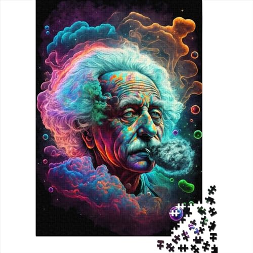 Puzzle, 1000 Teile, kosmisches Genie, für Erwachsene und Jugendliche, Holzpuzzle, Weihnachtsgeschenk, 1000 Teile (75 x 50 cm) von QASEYIPV