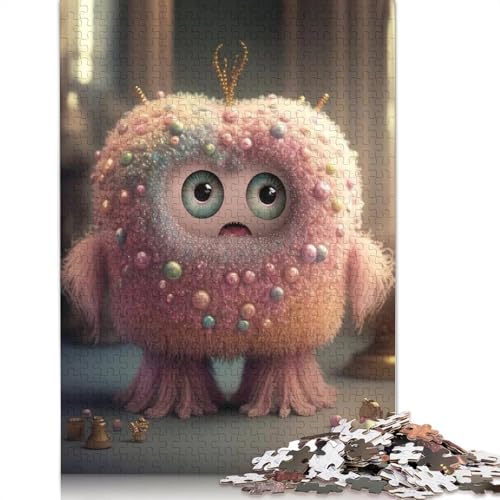 Puzzle, 1000 Teile, niedliche Monster, für Erwachsene, Holzpuzzle, Puzzle für Erwachsene, pädagogisches Spiel, Herausforderungsspielzeug, 1000 Teile (75 x 50 cm) von QASEYIPV