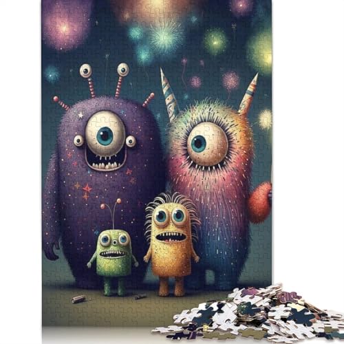 Puzzle, 1000 Teile, niedliche Monster, für Erwachsene, Jugendliche ab 12 Jahren, 1000 Teile (75 x 50 cm) von QASEYIPV