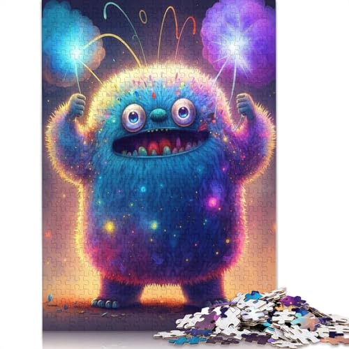 Puzzle, 1000 Teile, niedliche Monster, für Erwachsene und Jugendliche, Lernspiele für Zuhause, Bastelspielzeug, 1000 Teile (38 x 26 cm) von QASEYIPV