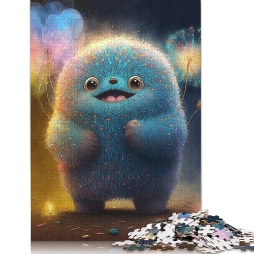 Puzzle, 1000 Teile, niedliche Monster für Erwachsene, Papierpuzzle, Puzzle für Erwachsene, pädagogisches Spiel, Herausforderungsspielzeug, 1000 Teile (38 x 26 cm) von QASEYIPV
