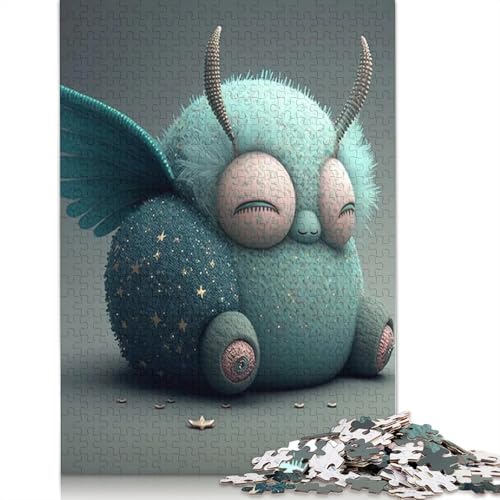 Puzzle, 1000 Teile, niedliche Monster für Erwachsene und Jugendliche, Holzpuzzle für Familienspaß und Spielabende, 1000 Teile (75 x 50 cm) von QASEYIPV