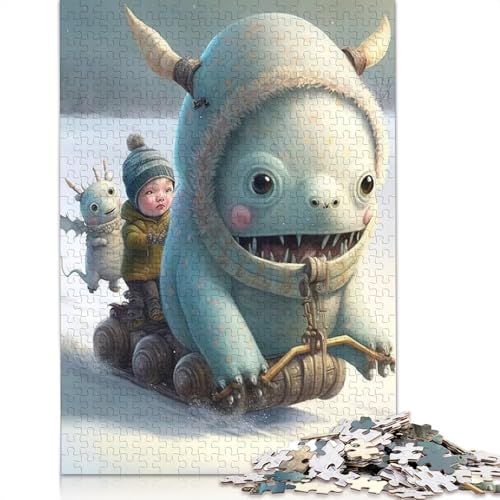 Puzzle, 1000 Teile, niedliche Monster für Erwachsene und Jugendliche, Weihnachtsgeschenke, 1000 Teile (75 x 50 cm) von QASEYIPV