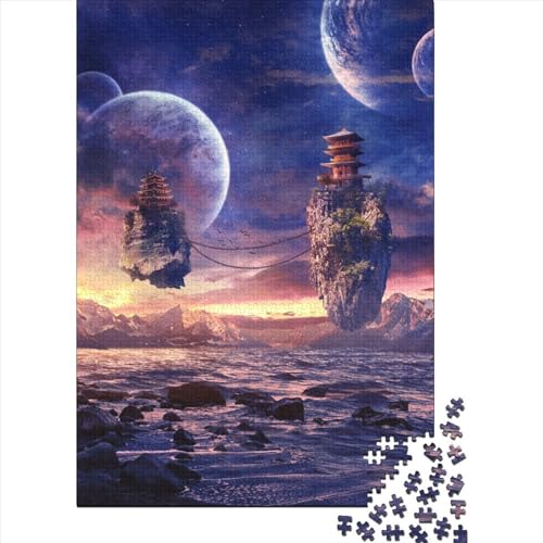 Puzzle, 1000 Teile, schwimmende Erde für Erwachsene, pädagogisches Spiel, Herausforderungsspielzeug, 1000 Teile (38 x 26 cm) von QASEYIPV