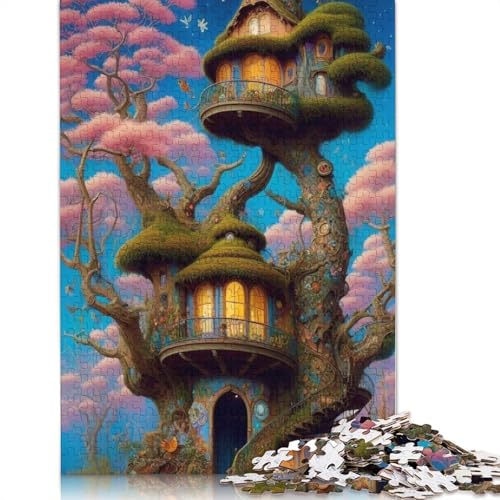 Puzzle, 1000 Teile, verzauberte Burgen für Jugendliche, Geschenke, Holzpuzzle für Erwachsene, Lernspiele für Zuhause, Bastelspielzeug, 1000 Teile (75 x 50 cm) von QASEYIPV