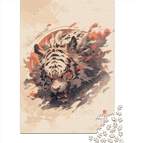 Puzzle, 1000 Teile für Erwachsene, quadratisch, Tiger-Puzzle, für Erwachsene und Jugendliche, Holzpuzzle für Heimdekoration, 1000 Teile (75 x 50 cm) von QASEYIPV