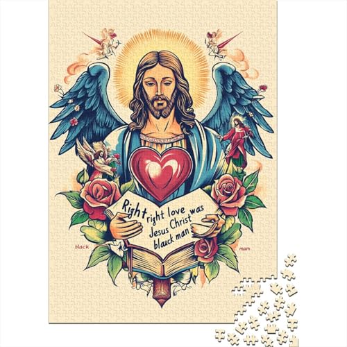 Puzzle 1000 Teile, Christliches Jesus Puzzle, Erwachsenenpuzzle, Papppuzzle, herausforderndes Spiel, 1000 Teile (38x26cm) von QASEYIPV