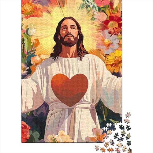 Puzzle 1000 Teile, Christliches Jesus Puzzle, Erwachsenenpuzzle, Papppuzzle, herausforderndes Spiel, 1000 Teile (38x26cm) von QASEYIPV