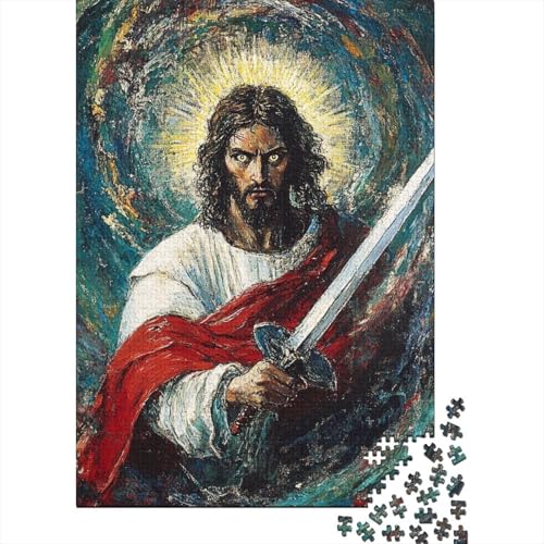 Puzzle 1000 Teile, Christliches Jesus Puzzle, Erwachsenenpuzzle, Papppuzzle, herausforderndes Spiel, 1000 Teile (38x26cm) von QASEYIPV