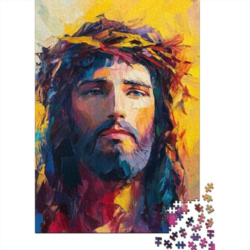 Puzzle 1000 Teile, Christliches Jesus Puzzle, Erwachsenenpuzzle, Papppuzzle, herausforderndes Spiel, 1000 Teile (38x26cm) von QASEYIPV