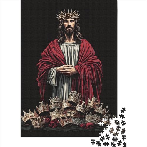 Puzzle 1000 Teile, Christliches Jesus Puzzle für Erwachsene, Holzpuzzle, herausforderndes Spiel, 1000 Teile (75x50cm) von QASEYIPV