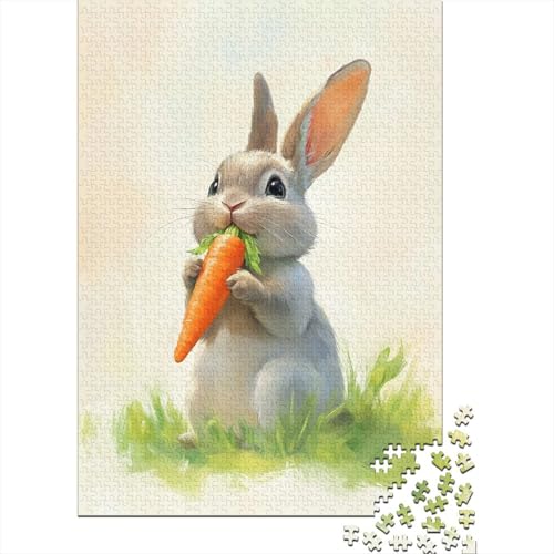 Puzzle 1000 Teile, Osterpuzzle mit niedlichen Hasen für Erwachsene, Holzpuzzle, Lernspiel für Erwachsene und Kinder, 1000 Teile (75 x 50 cm) von QASEYIPV