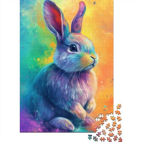 Puzzle 1000 Teile, Osterpuzzle mit niedlichen Hasen für Erwachsene, Papierpuzzle, Lernspiel für Erwachsene und Kinder, 1000 Teile (38 x 26 cm) von QASEYIPV