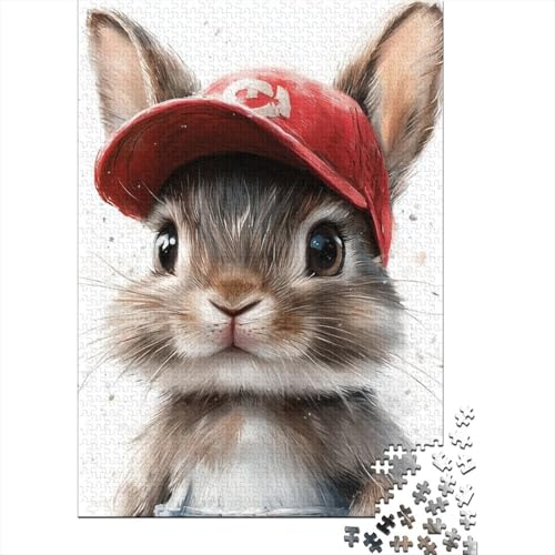 Puzzle 1000 Teile, Osterpuzzle mit niedlichen Hasen für Erwachsene, Papierpuzzle, Lernspiel für Erwachsene und Kinder, 1000 Teile (38 x 26 cm) von QASEYIPV