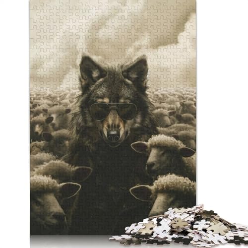 Puzzle 1000 Teile, Wolf in Verkleidung, Schaf-Puzzle, Schwierigkeitsgrad für Erwachsene, Lernspielzeug, Spiele, Familiendekoration, 1000 Teile (75 x 50 cm) von QASEYIPV
