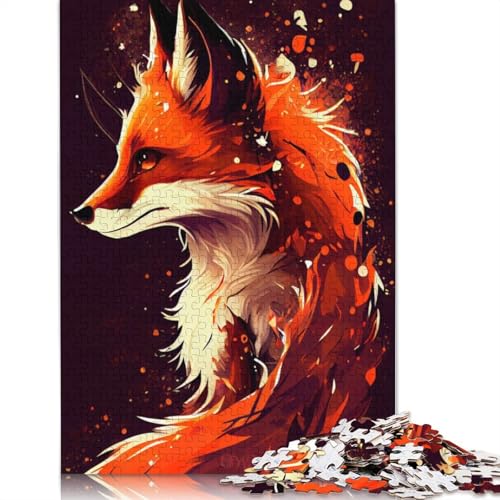 Puzzle 1000 Teile, niedlicher Fuchs, Tier-Cartoon-Puzzle, Schwierigkeitsgrad für Erwachsene, Lernspielzeug, Spiele, Familiendekoration, 1000 Teile (75 x 50 cm) von QASEYIPV
