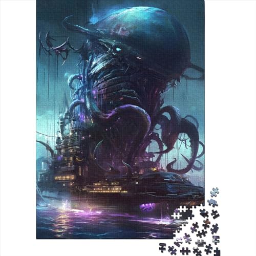 Puzzle 1000 Teile Alien-Monster für Erwachsene, Halloween-Geschenk, Puzzle, Lernspiel, Herausforderung, Spielzeug, 1000 Teile (75 x 50 cm) von QASEYIPV