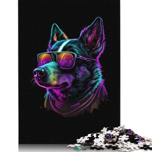 Puzzle 1000 Teile Australian Cattle Dog Puzzles für Erwachsene Schwierigkeitsgrad Puzzles Lernspielzeug Spiele Familiendekoration 1000 Stück (75x50cm) von QASEYIPV