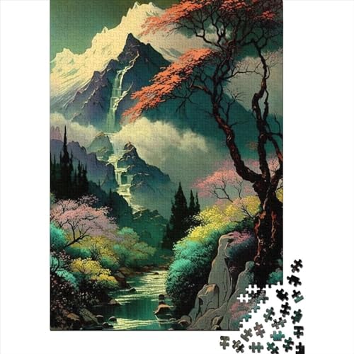 Puzzle 1000 Teile Japanische Landschaft Erwachsene Halloween Geschenk Puzzle für Erwachsene und Jugendliche ab 12 Jahren, 1000 Teile (38x26cm)< von QASEYIPV