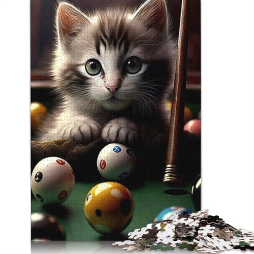 Puzzle 1000 Teile Tiere und Katzen für Erwachsene, Holzpuzzle, Halloween-Geschenke, Erwachsenenpuzzle, Lernspiel, Herausforderung Spielzeug, 1000 Teile (75x50cm) von QASEYIPV
