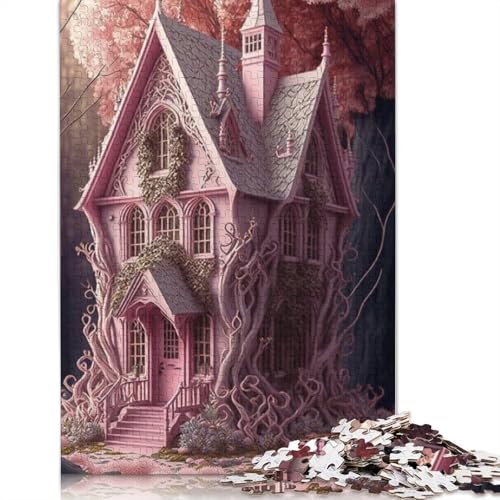 Puzzle 1000 Teile Verzauberte Burgen für Erwachsene Halloween-Geschenk Holzpuzzle für Erwachsene 1000 Teile (75x50cm) von QASEYIPV