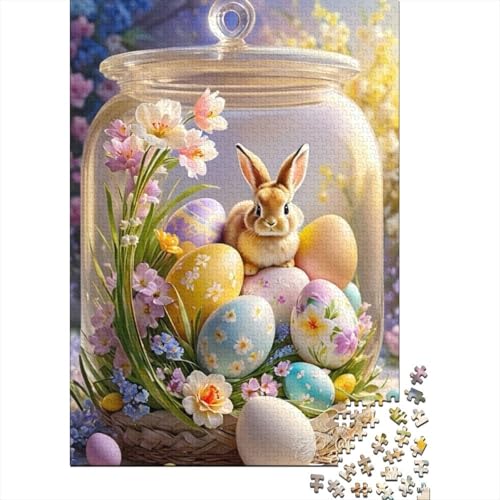Puzzle 1000 Teile für Erwachsene, Osterhase, herausforderndes Spiel, Gedankenpuzzle, 1000 Teile (38 x 26 cm) von QASEYIPV