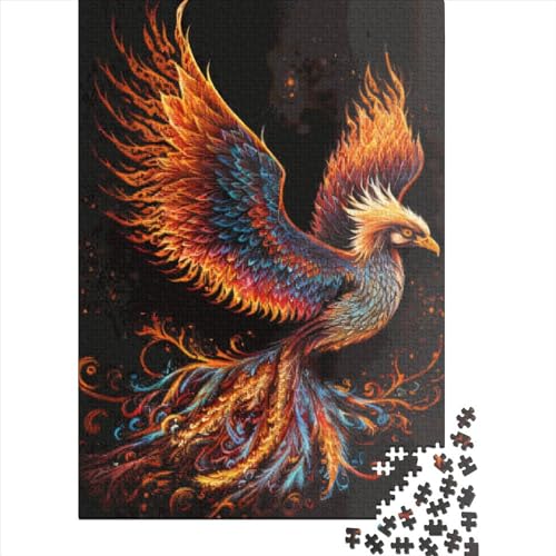 Puzzle 1000 Teile für Erwachsene, Phoenix-Vogelpuzzle für Erwachsene, Holzpuzzle, Lernspielzeug, Stressabbau, 1000 Teile Puzzle (75 x 50 cm) von QASEYIPV