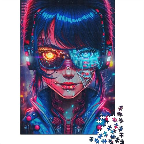 Puzzle 1000 Teile für Erwachsene, Roboter-Mädchen, Halloween-Geschenk, Erwachsenenpuzzle, Heimdekoration, 1000 Teile (75 x 50 cm) von QASEYIPV