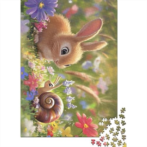 Puzzle 1000 Teile für Erwachsene Osterhase Weihnachten Kreativ Rechteck Holz 1000 Teile (75x50cm) von QASEYIPV