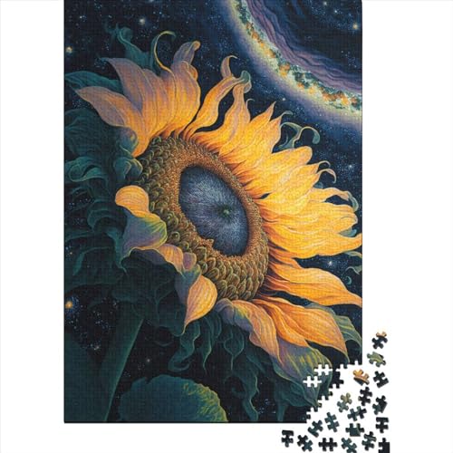 Puzzle Universum Sonnenblume für Erwachsene und Jugendliche 1000 Teile Holzpuzzle für Teenager Geschenke Puzzlespiel 1000 Teile (75x50cm) von QASEYIPV