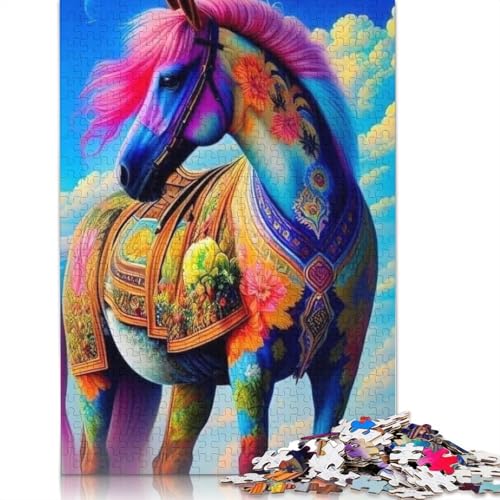 Puzzle aus Hartholz, 1000 Teile, für Erwachsene, Pferd, Geschenke für Heiligabend, 1000 Teile (75 x 50 cm) von QASEYIPV