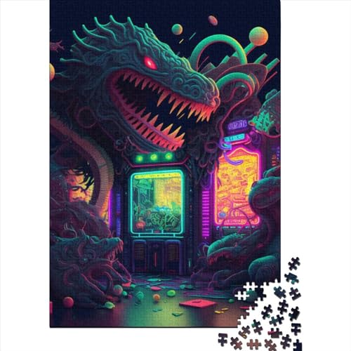 Puzzle für Erwachsene, 1000 Teile, Arcade-Horror-Stil, Puzzle für Erwachsene, pädagogisches Spiel, Herausforderungsspielzeug, 1000 Teile (75 x 50 cm) von QASEYIPV