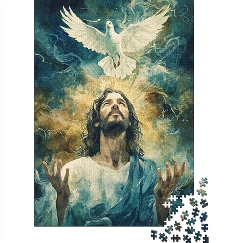 Puzzle für Erwachsene, 1000 Teile, Jesus, ein herausforderndes und herausforderndes Spiel für das Gehirn, 38 x 26 cm von QASEYIPV