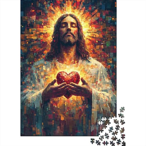 Puzzle für Erwachsene, 1000 Teile, Jesus, ein herausforderndes und herausforderndes Spiel für das Gehirn, 75 x 50 cm Puzzle für Erwachsene, 1000 Teile, Jesus, ein herausforderndes und herausforderndes Spiel für das Gehirn, 75 x 50 cm von QASEYIPV